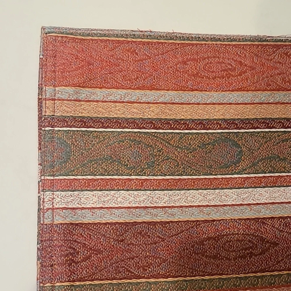 2 Fall Colored Striped Neutral Placemats